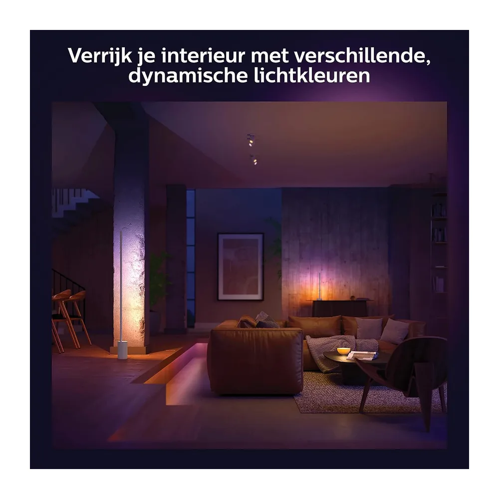 Philips Hue Gradient Signe Vloerlamp - Wit en Gekleurd Licht - Slimme Lamp Werkt met Alexa en Google Home - — 4