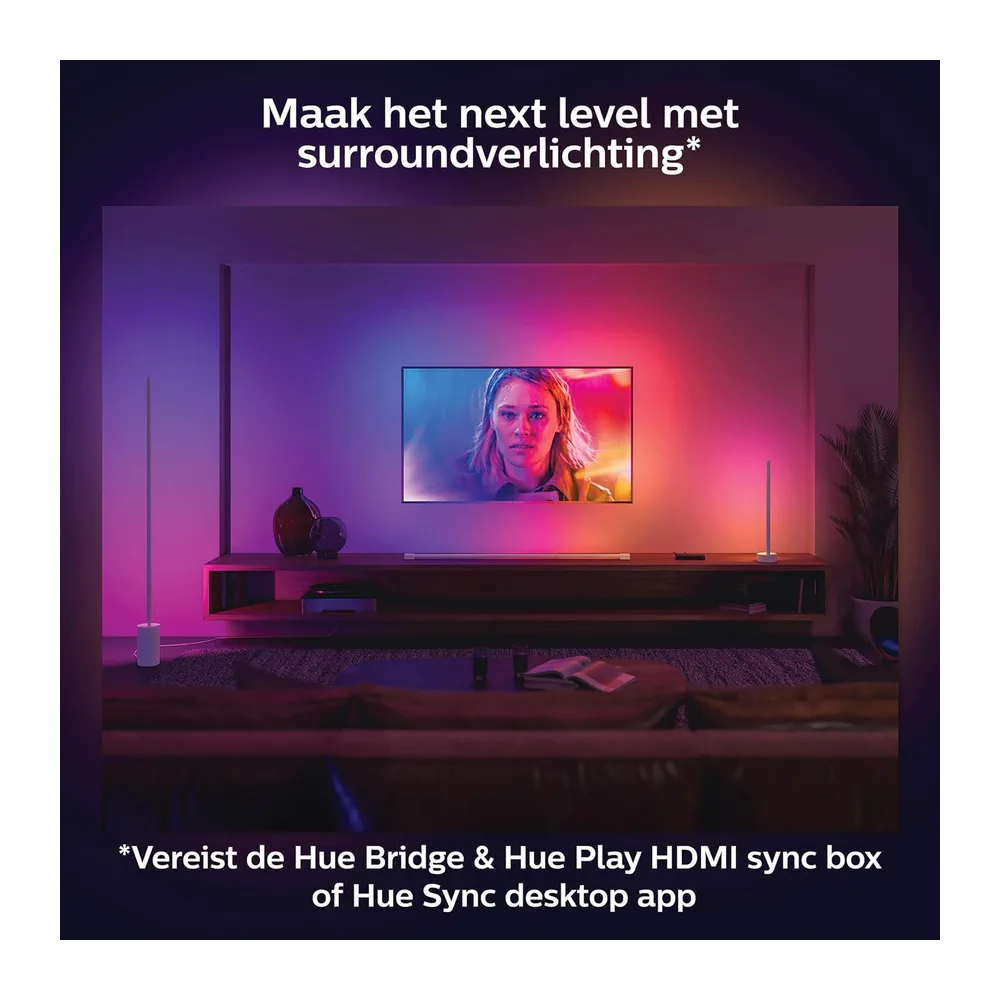 Philips Hue Gradient Signe Vloerlamp - Wit en Gekleurd Licht - Slimme Lamp Werkt met Alexa en Google Home - — 6