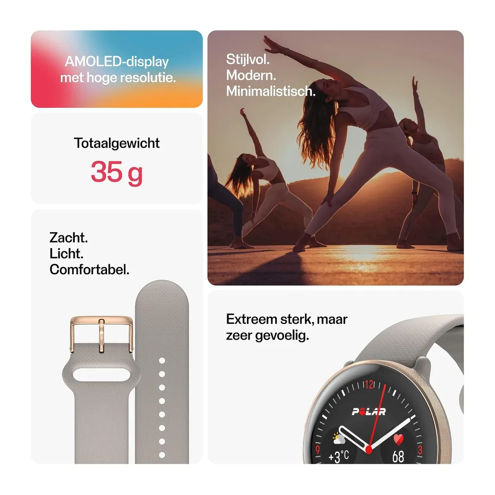 Slaapanalyse, Polshartslag, Spraakbegeleiding, 24/7 activity tracking — 3