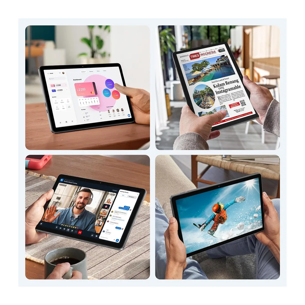 Tablet 10 Inch, Android 15 Tablets met Hoes, Muis & Toetsenbord, Octa-Core, 24 GB RAM + 128 GB ROM + 1 TB TF, — 6