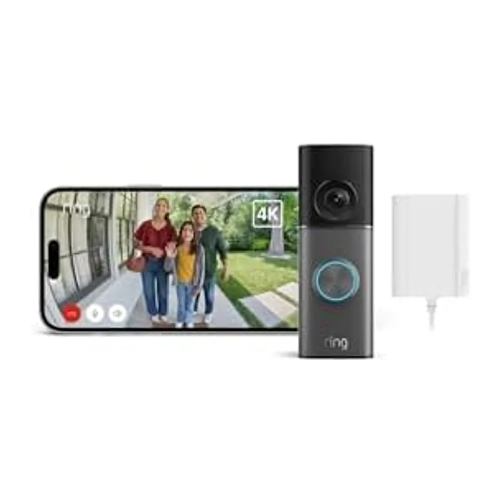 Ring Wired Video Doorbell 4K Pro, bedrade videodeurbel (nieuwste generatie), met stekkeradapter, — 2