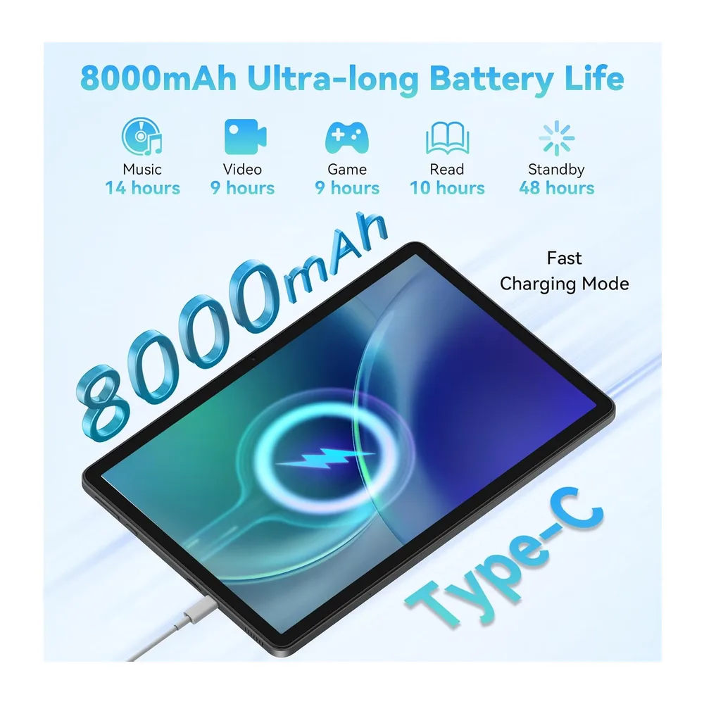 Tablet 11 Inch Android 16, 24 GB RAM + 256 GB ROM, 8000 mAh [Energieklasse E] — 4