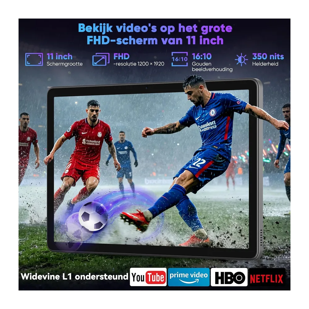 11 Inch Tablet met toetsenbord｜ Android 16 met Gemini AI｜ 32GB RAM + 128GB ROM (1TB TF)｜1920*1200 90Hz — 4
