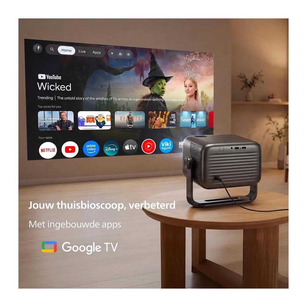 Philips NeoPix 460 Smart LCD LED-beamer, Full HD 1080p, 500 ANSI lumen, 100 inch scherm, Google TV, WLAN, — 3