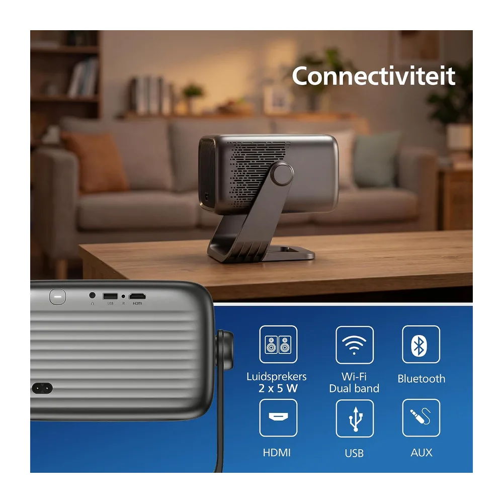 Philips NeoPix 460 Smart LCD LED-beamer, Full HD 1080p, 500 ANSI lumen, 100 inch scherm, Google TV, WLAN, — 6
