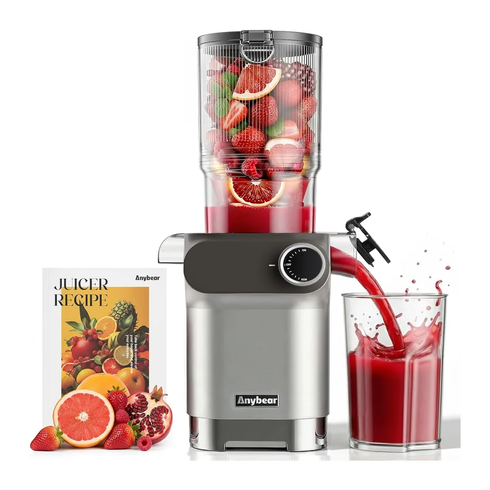 Anybear Sapcentrifuge, 200W Slow Juicer koude sapcentrifuge met 110 mm grote vulschacht voor hele