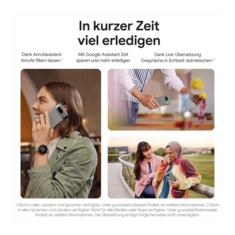 Google Pixel 8 - SIM-freies Android-Smartphone mit leistungsstarker Pixelkamera, 24 Stunden Akkulaufzeit und leistungsst
