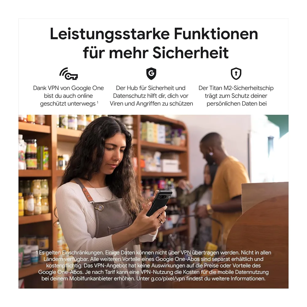 Google Pixel 8 - SIM-freies Android-Smartphone mit leistungsstarker Pixelkamera, 24 Stunden Akkulaufzeit und leistungsst