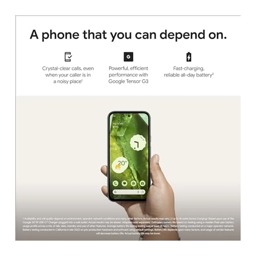 Google Pixel 8a: Android-smartphone zonder simlock met geavanceerde Pixel-camera, lange accuduur en sterke bev