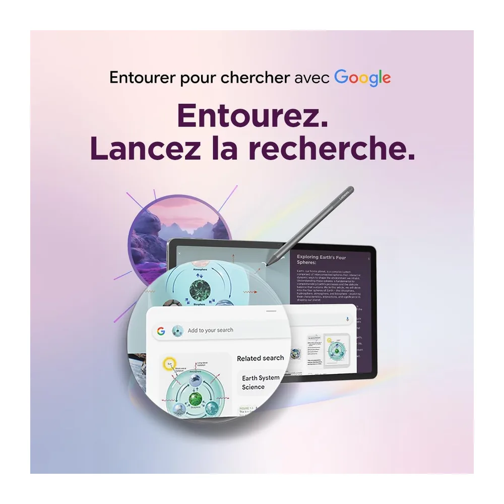 Lenovo Idea Tab - Tablet met touchscreen, geïntegreerde AI 11'' 2.5K, 90Hz (MediaTek Dimensity 6300, 8Coeurs, RAM 8Go, UFS 2.2 128Go, Android 15, Wifi5 + Bluetooth) Lenovo Tab Pen - Grijs
