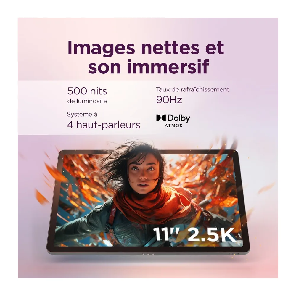 Lenovo Idea Tab - Tablet met touchscreen, geïntegreerde AI 11'' 2.5K, 90Hz (MediaTek Dimensity 6300, 8Coeurs, RAM 8Go