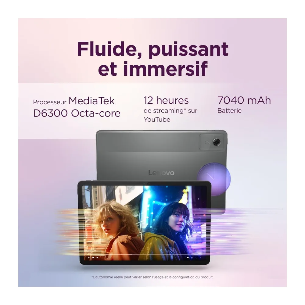 Lenovo Idea Tab - Tablet met touchscreen, geïntegreerde AI 11'' 2.5K, 90Hz (MediaTek Dimensity 6300, 8Coeurs, RAM 8Go