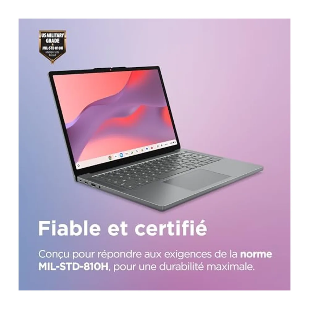 Lenovo Chromebook 14M8911 - Ordinateur Portable 14'' WUXGA (MediaTek Kompanio 540, RAM 8Go, SSD 128Go, Arm Mali-G57 MC2 