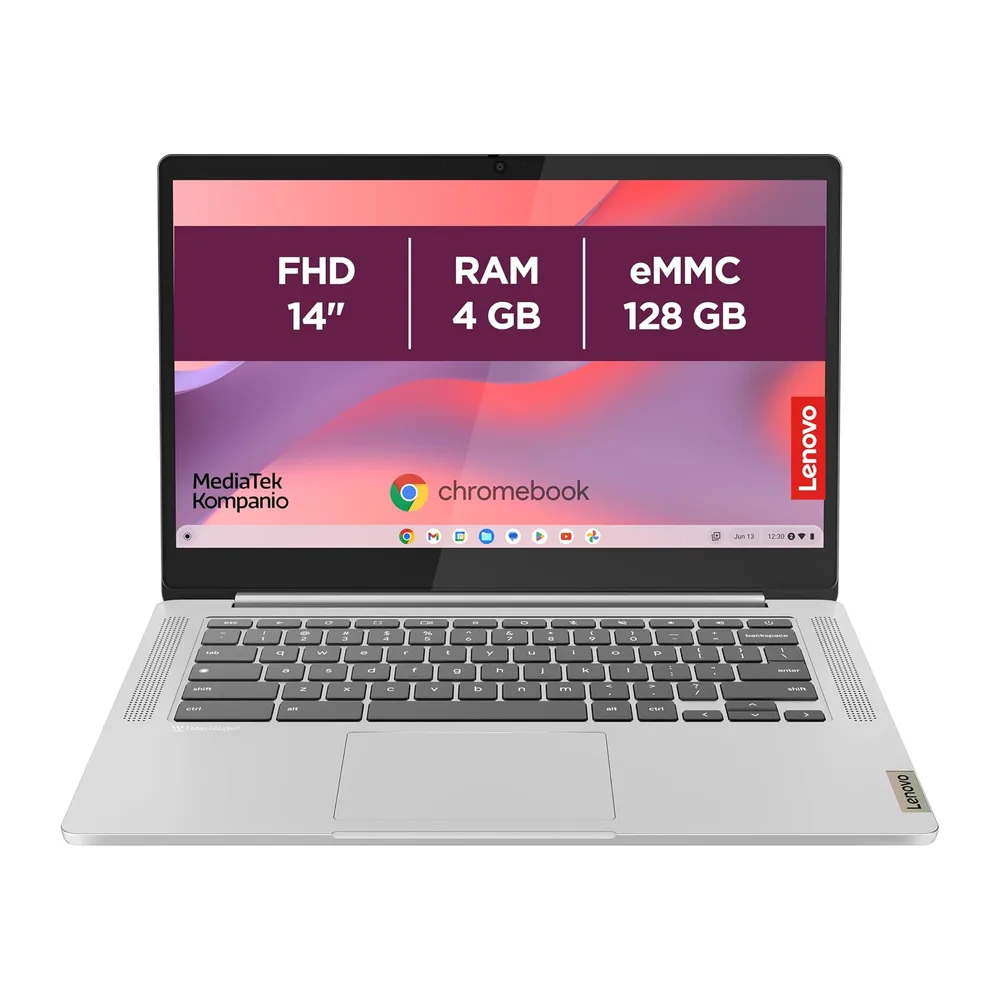 Lenovo Chromebook 14M8911 - Ordinateur Portable 14'' WUXGA (MediaTek Kompanio 540, RAM 8Go, SSD 128Go, Arm Mali-G57 MC2 