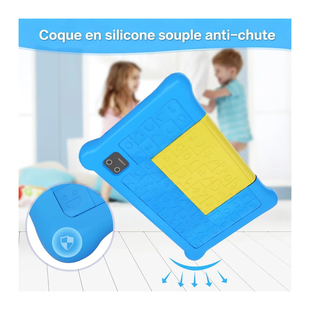 Yicty Kindertablet 7 Pouces Android Educatieve Tablet 5Go RAM 32Go Uitbreidbaar TF 128Go, Ouderlijk Toezicht, Dubbele Cam