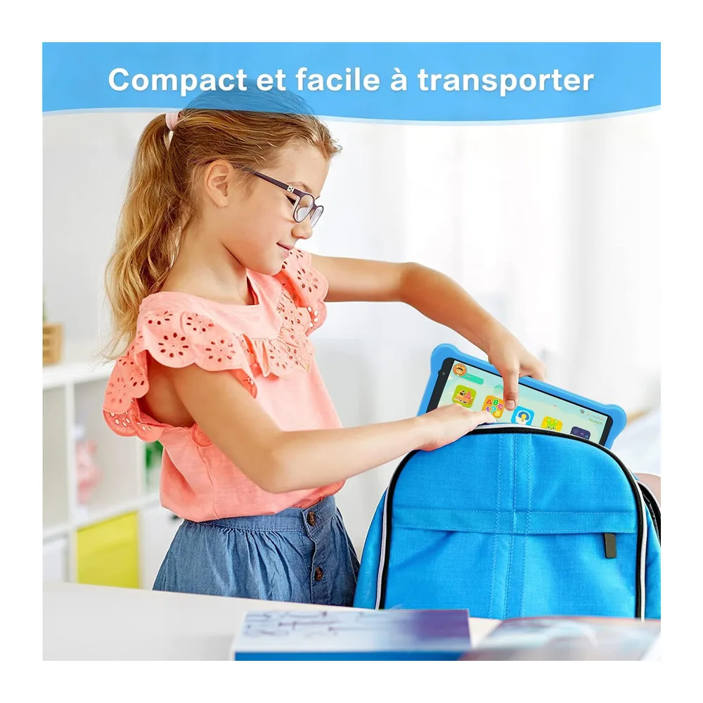 Yicty Kindertablet 7 Pouces Android Educatieve Tablet 5Go RAM 32Go Uitbreidbaar TF 128Go, Ouderlijk Toezicht, Dubbele Cam